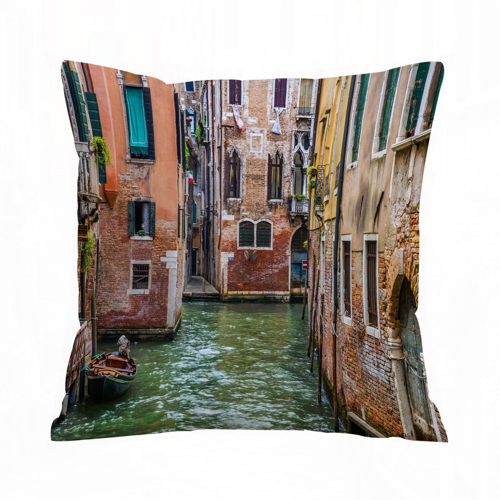 AELKSP Cushion Cover Decorations Pillow Cover Home for Livingroom Couch Sofa Decor Throw Pillow Case Gifts,Venice, Italian City on Water Historic emblem Streets fam,16x16 in