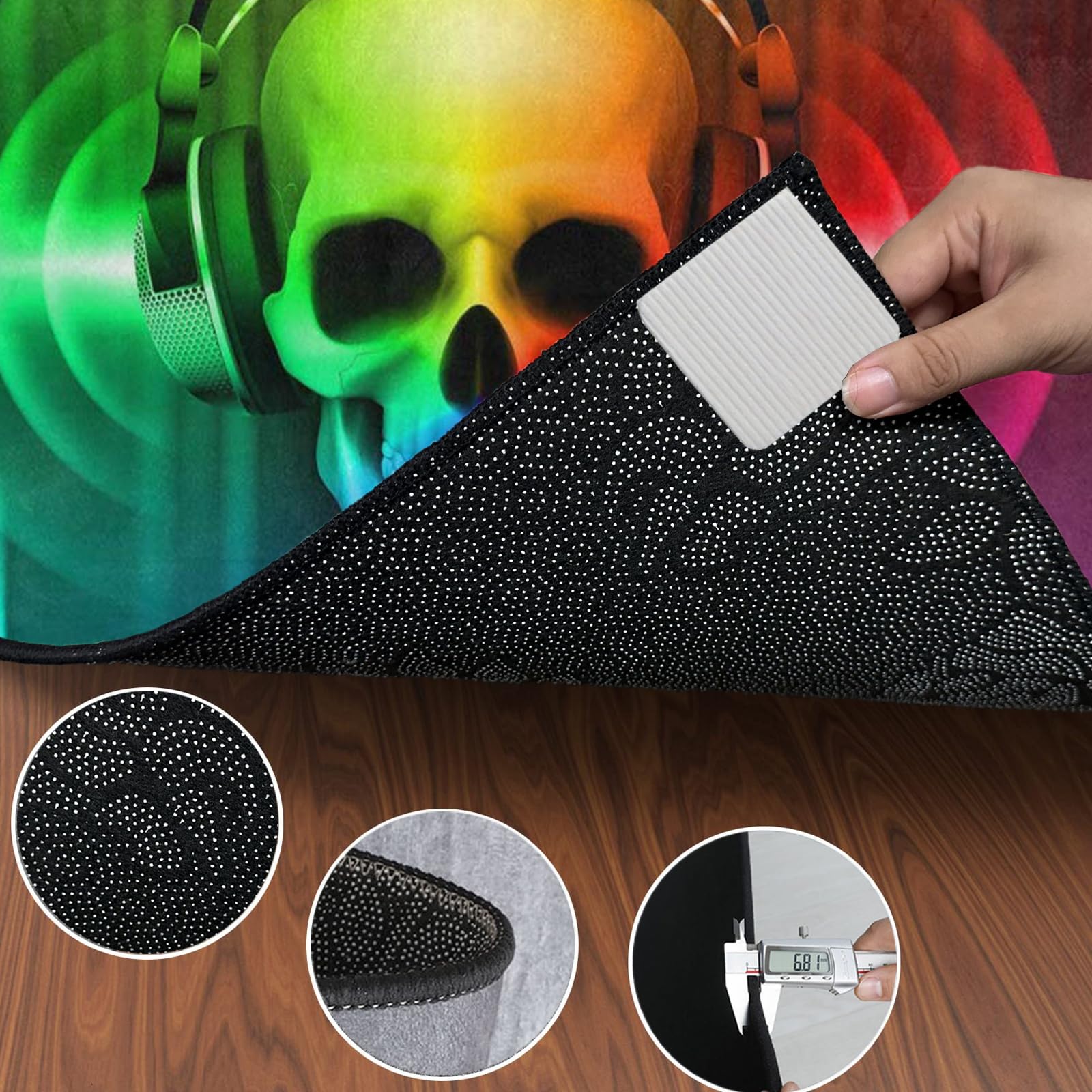 Schallschutz Teppichmatte - Trommel Teppiche Drum Rug Drum Teppich 160 x 140 cm - rutschfeste Drum Matte für Akustik Schlagzeug Drum Kits Bass Drum Elektronisch Snare Klavier Musikinstrumente Teppich