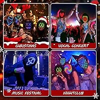 Vista 5 de LED Mask, Light Up Mask with Gesture Sensing for Festival Dj Cosplay Masquerade Part Christmas Birthday Gifts for Kids