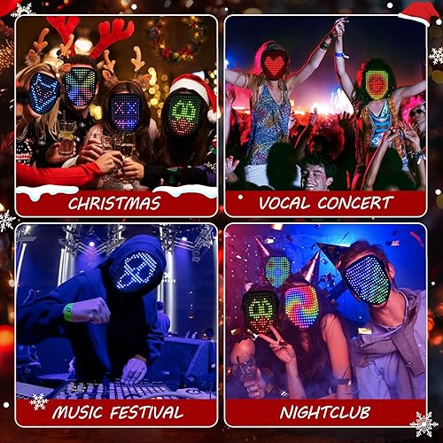 Miniatura 5 de LED Mask, Light Up Mask with Gesture Sensing for Festival Dj Cosplay Masquerade Part Christmas Birthday Gifts for Kids