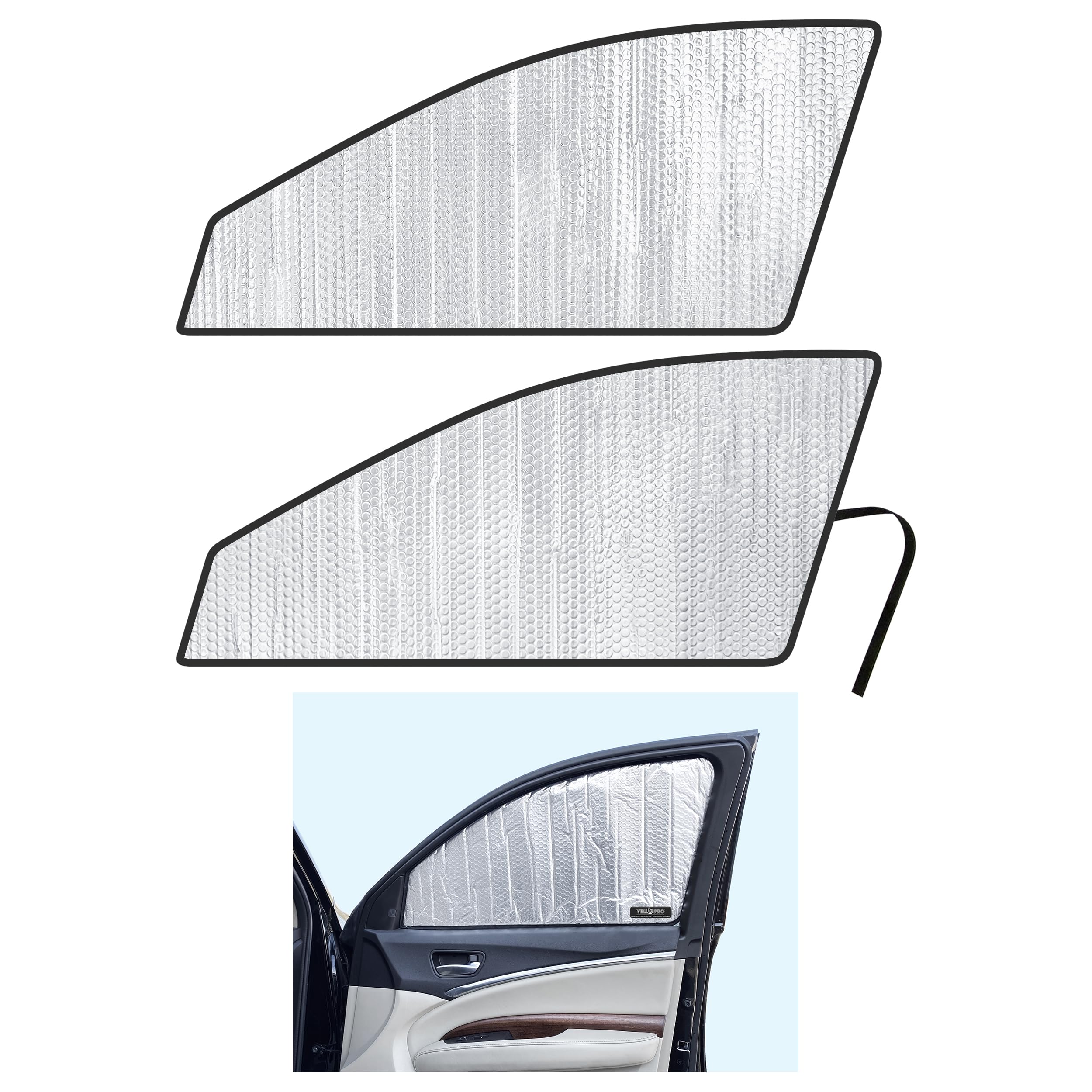 Side Window Front Seat Reflective Sunshade Custom Fit for 2014 2015 2016 2017 2018 2019 2020 2021 Acura MDX SUV, Base, Sport, Hybrid, A-Spec, UV Sun Protection Accessories (Set of 2)