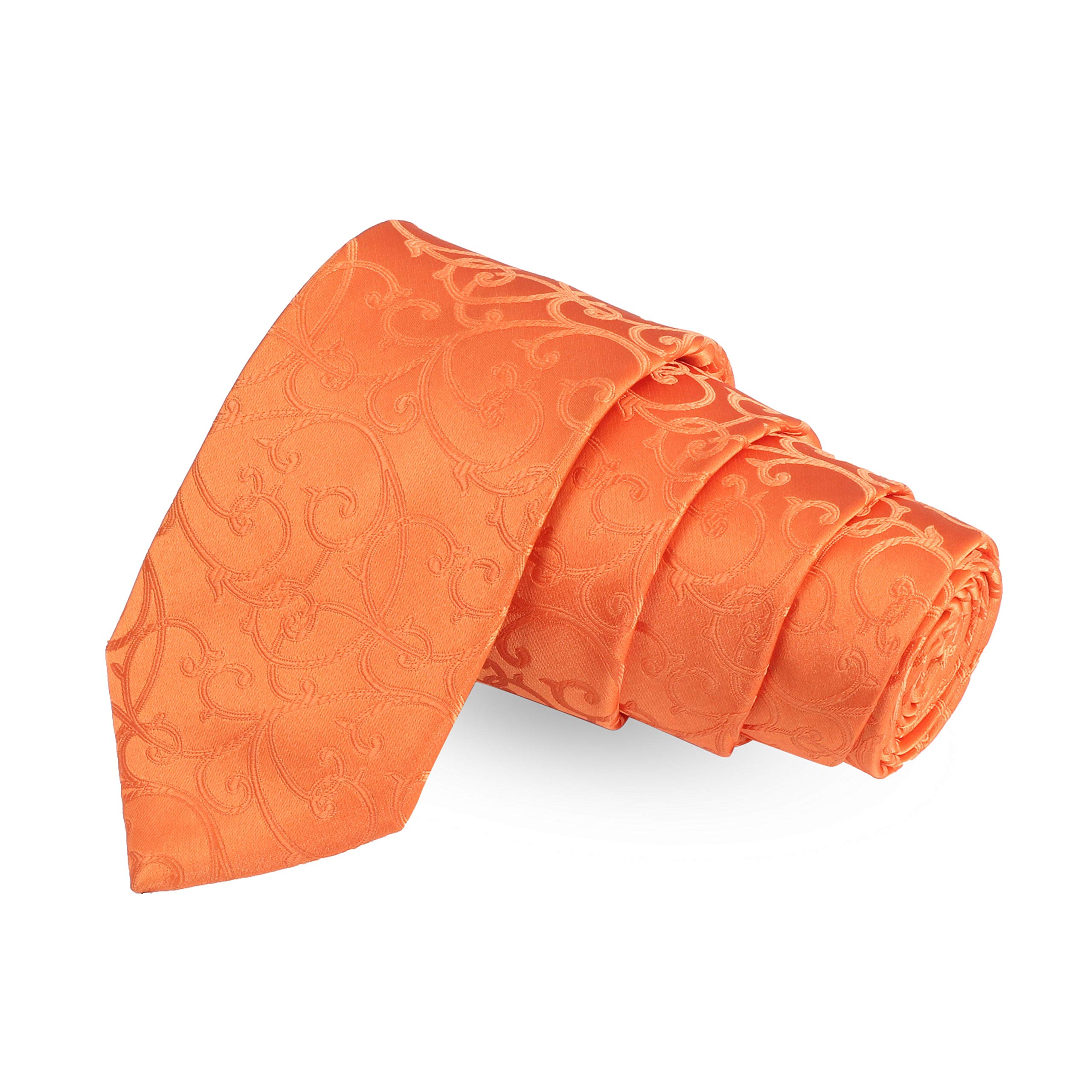 peluche The Orange Vine Orange Colored Microfiber Necktie For Men-picture-19