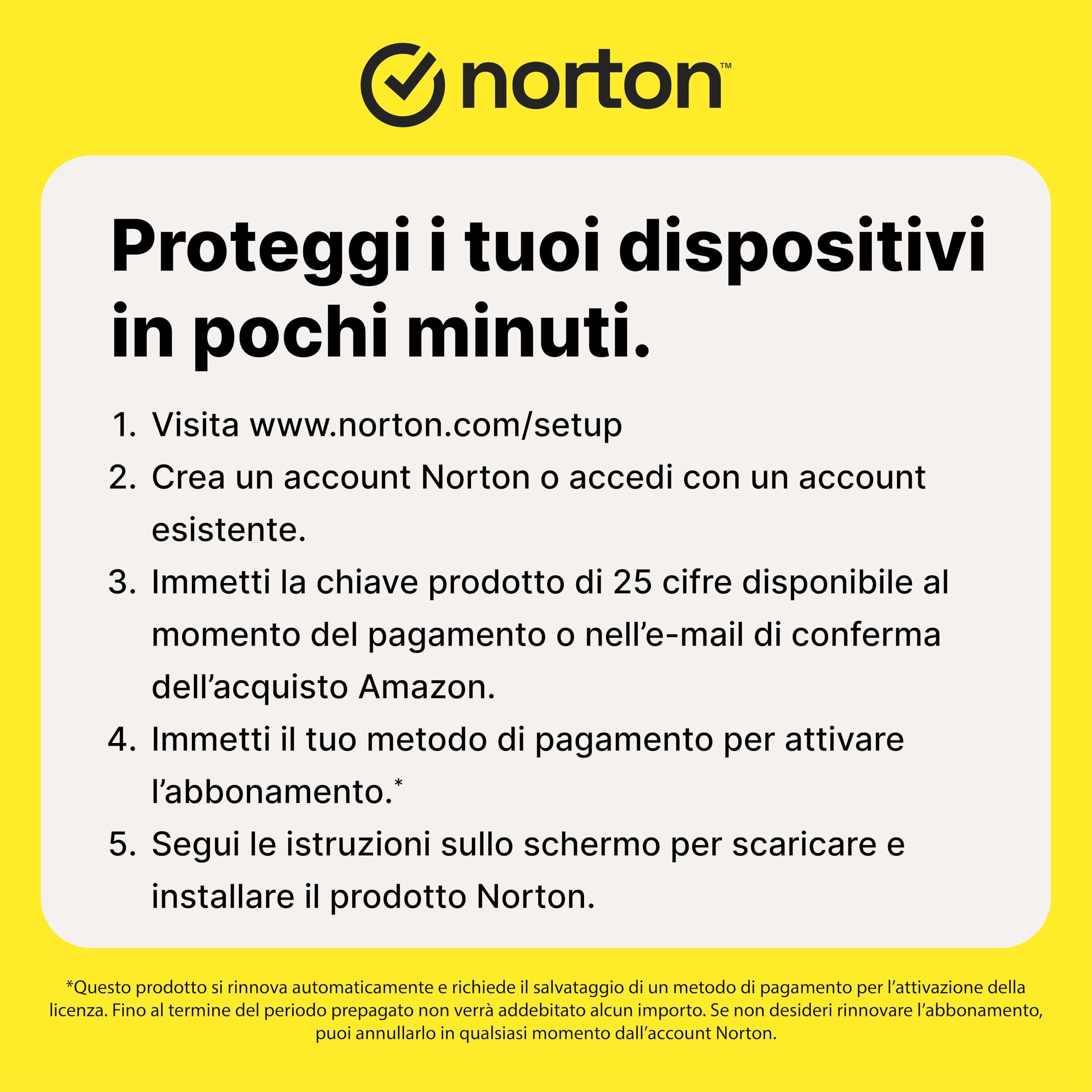 Norton 360 Advanced 2026 | Antivirus per 10 dispositivi | 200 Gb di backup | Licenza di 15 mesi con rinnovo automatico | PC, Mac, tablet e smartphone | Codice d'attivazione via email