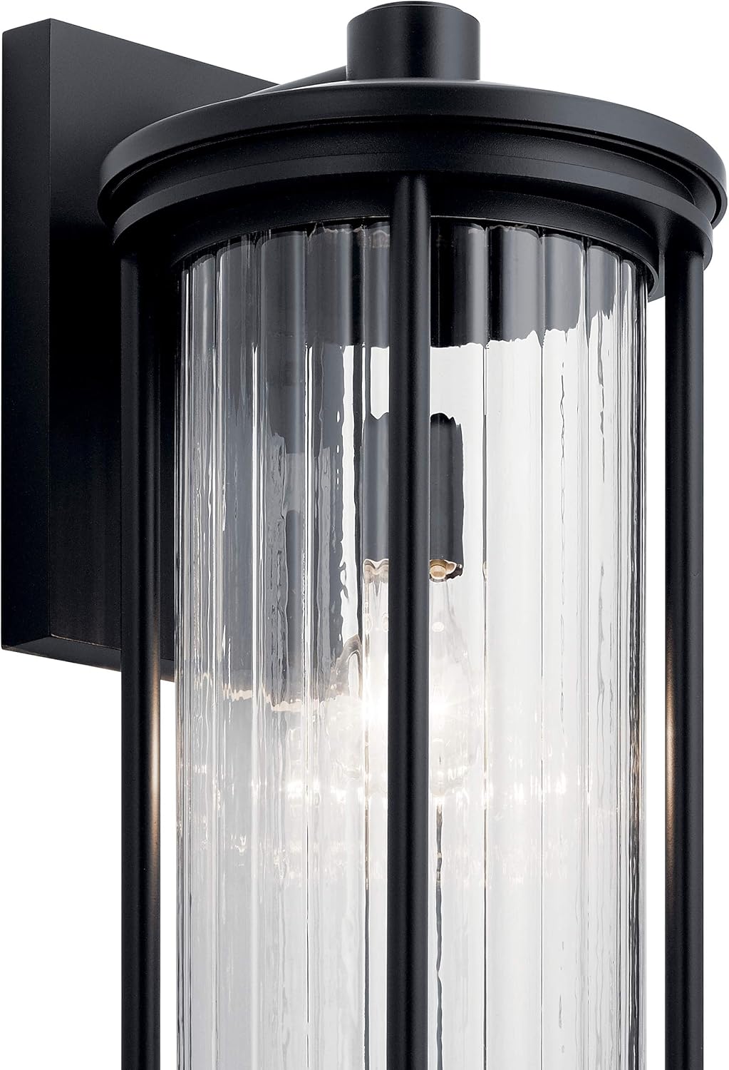 70% Off Everything Barras 20 1 Light Outdoor Wall Light with Clear Ribbed Glass in Black
