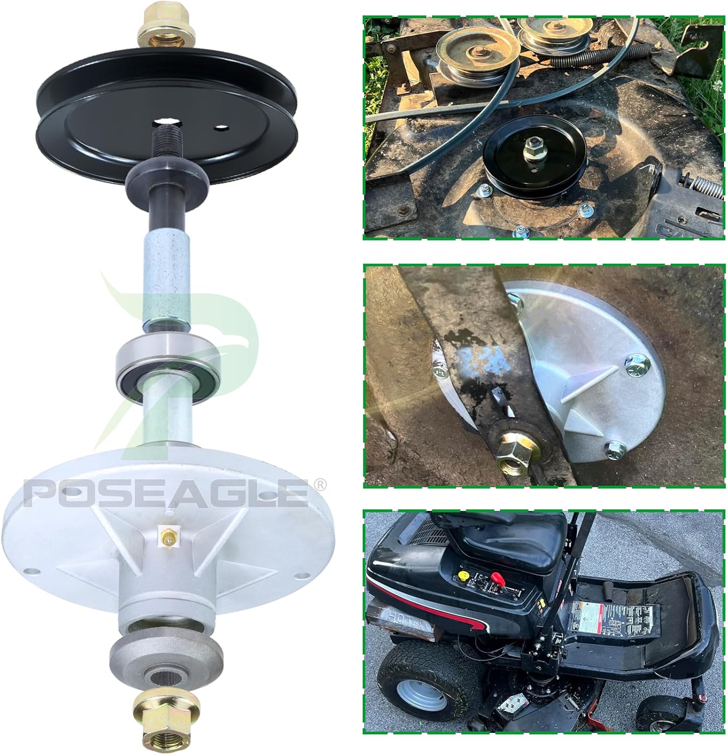 2 Pack 1001046 Spindle Assembly with 494199MA Pulley Replaces Murray 492574MA Murray Deck Spindle 1001046, Murray 092574MA, 090905MA, 94129MA, 094199MA for Murray 42 inch Deck Spindles