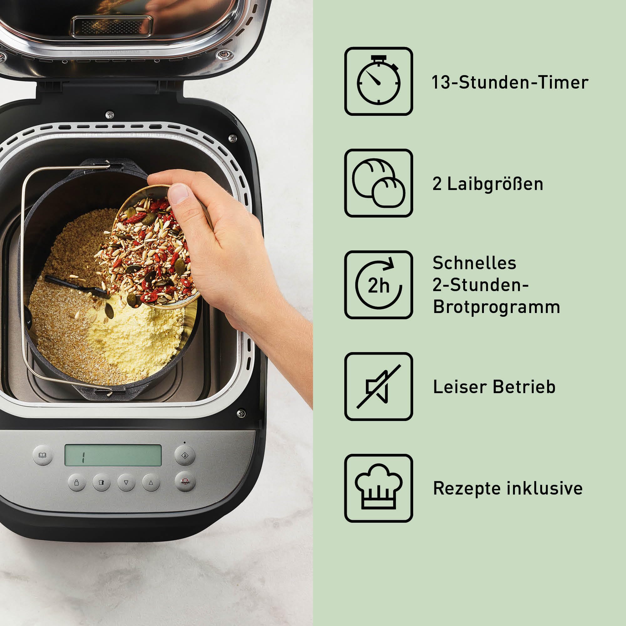 Panasonic Croustina Brotbackautomat SD-ZD2010 für Krustenbrot (18 Programme, Brotmaschine, glutenfrei, knuspriges Brot, Vollkorn-Krustenbrot), schwarz