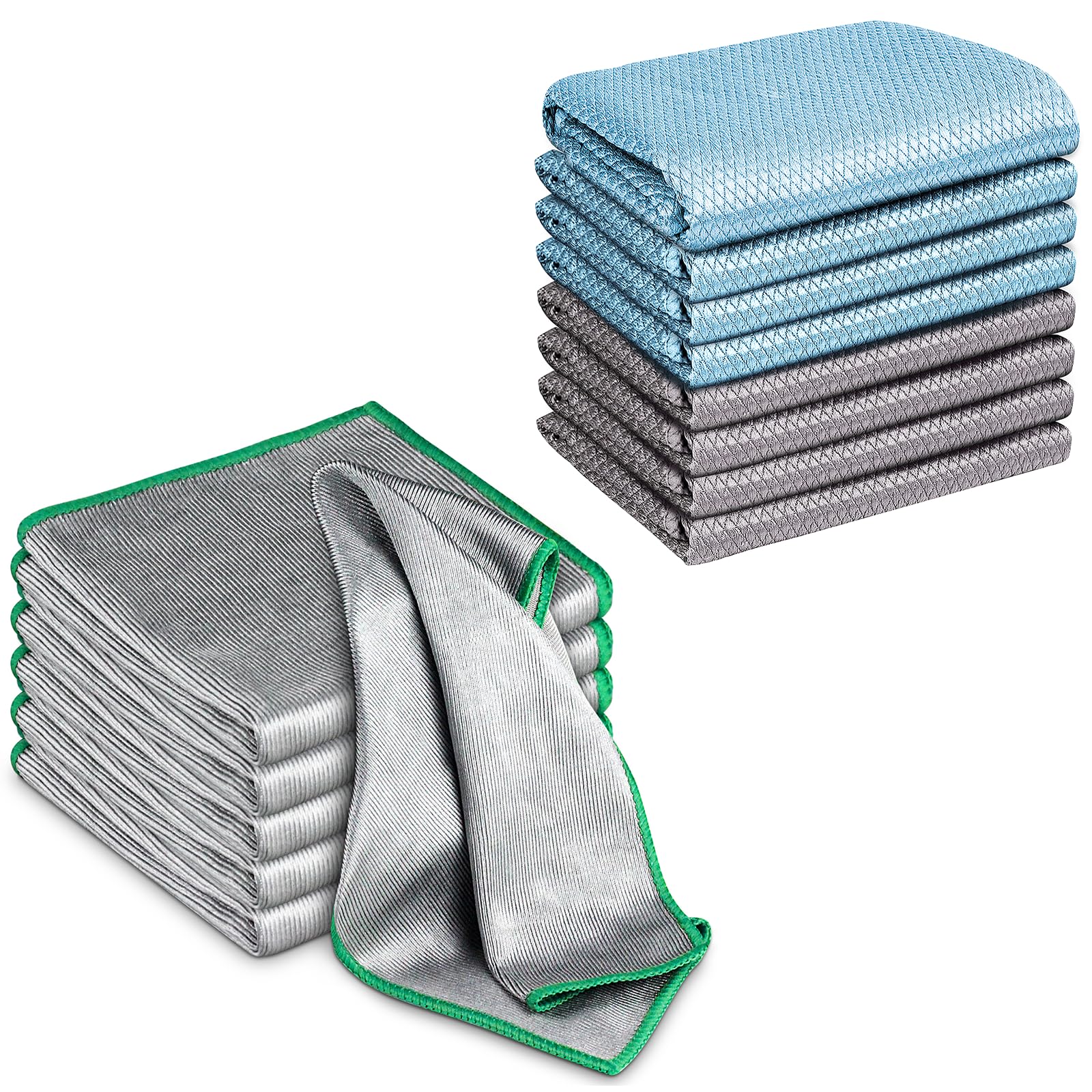 AirlabGlass Polishing Cloth Lint Free Microfiber Cleaning Rags, Pack of 6, and Microfiber Cleaning Cloths Lint Free Polishing Rags, Pack of 8