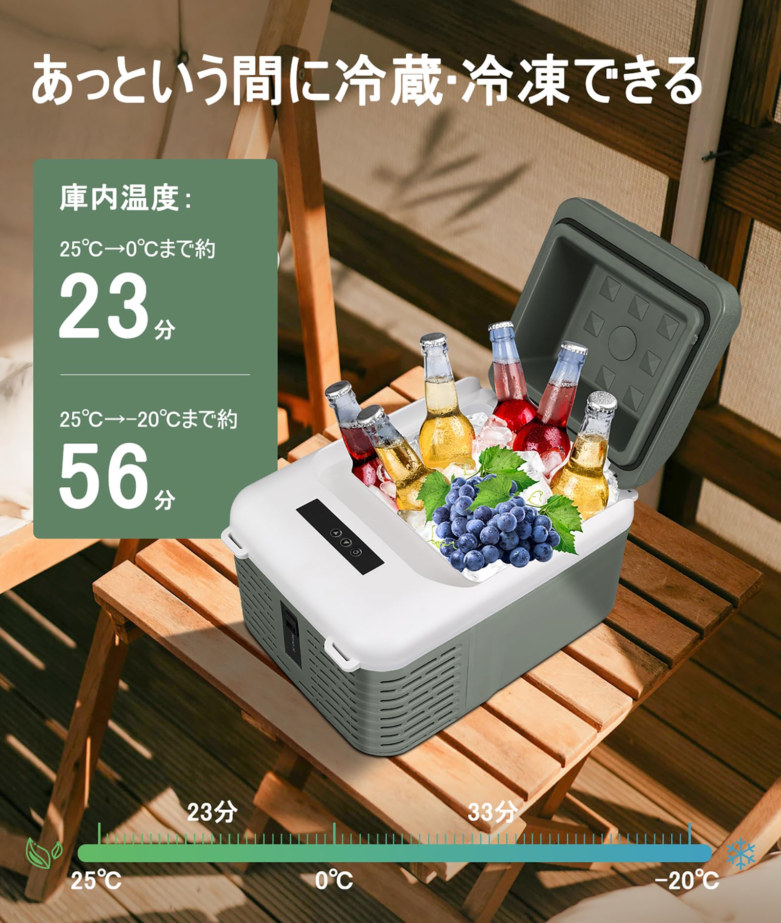 Alpicool ポータブル冷蔵庫 車載冷蔵庫 車載冷蔵冷凍庫 11L Alpicool 車載冷蔵庫 11L ポータブル冷蔵庫 小型 -20℃〜20℃ 急速
