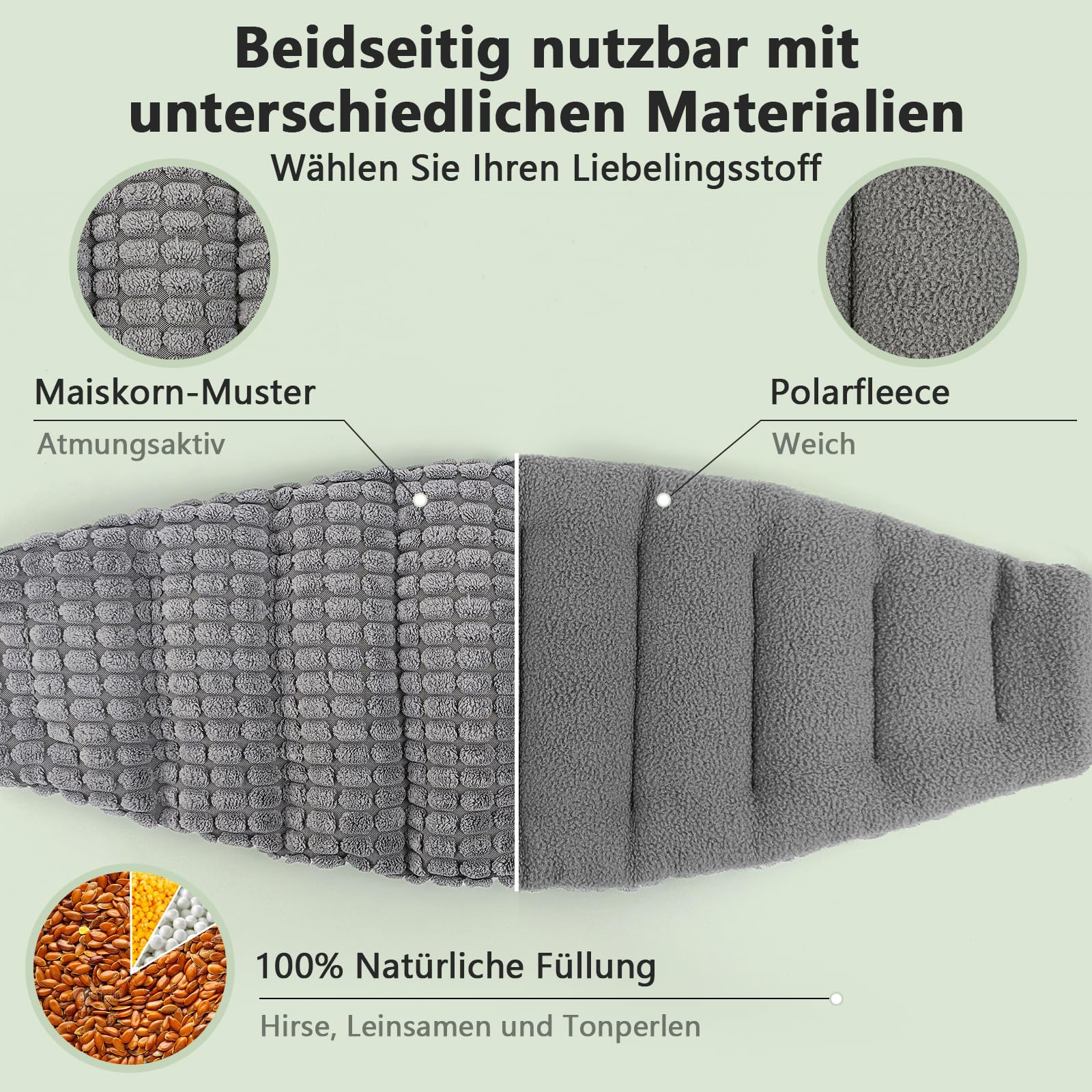 AROMA SEASON Wärmegürtel Rücken Lendenwirbelsäule für Mikrowelle | Körnerkissen | Wärmekissen