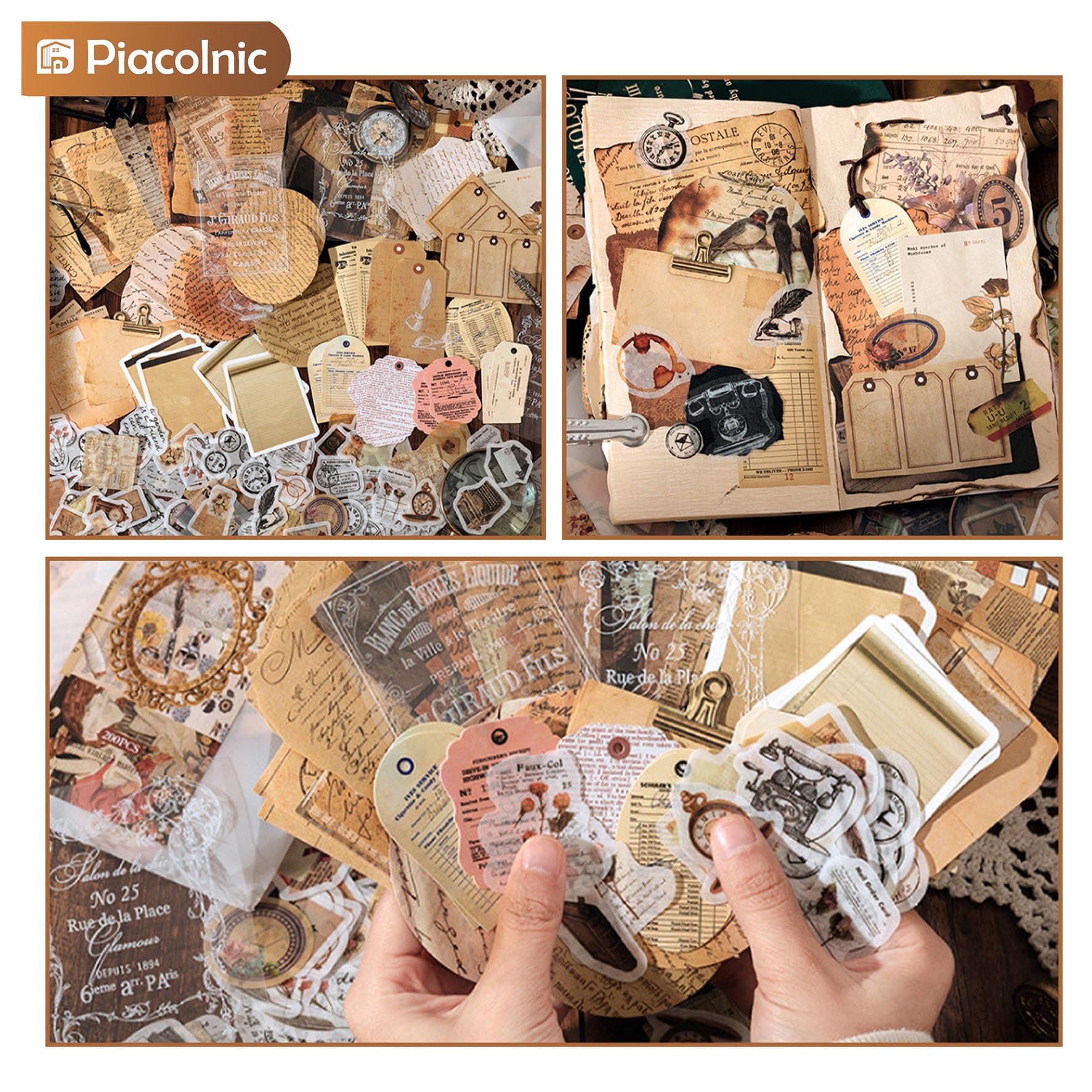 400 Adesivi Estetici Per Scrapbooking E Bullet Journal, 8 Set, 3,5x5 Cm, In Carta Washi