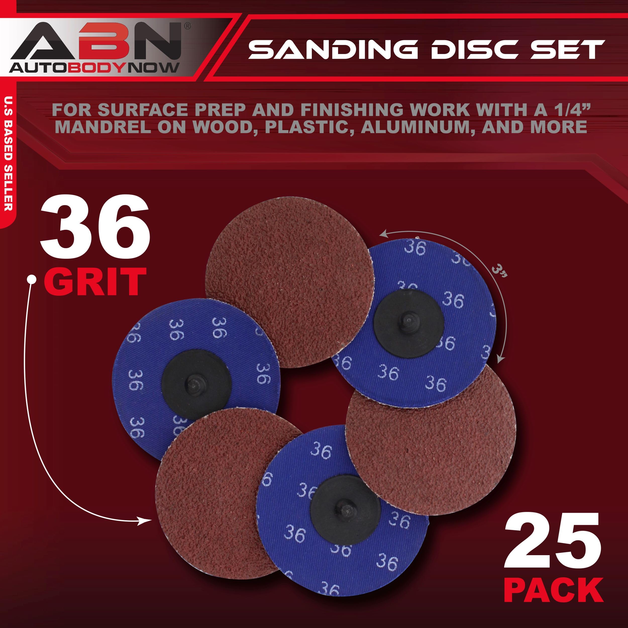 ABN Disques abrasifs en oxyde d'aluminium 25-pack, 7,6 cm pouces – Métal Roulettes abrasives pour surface Prep et travail de finition