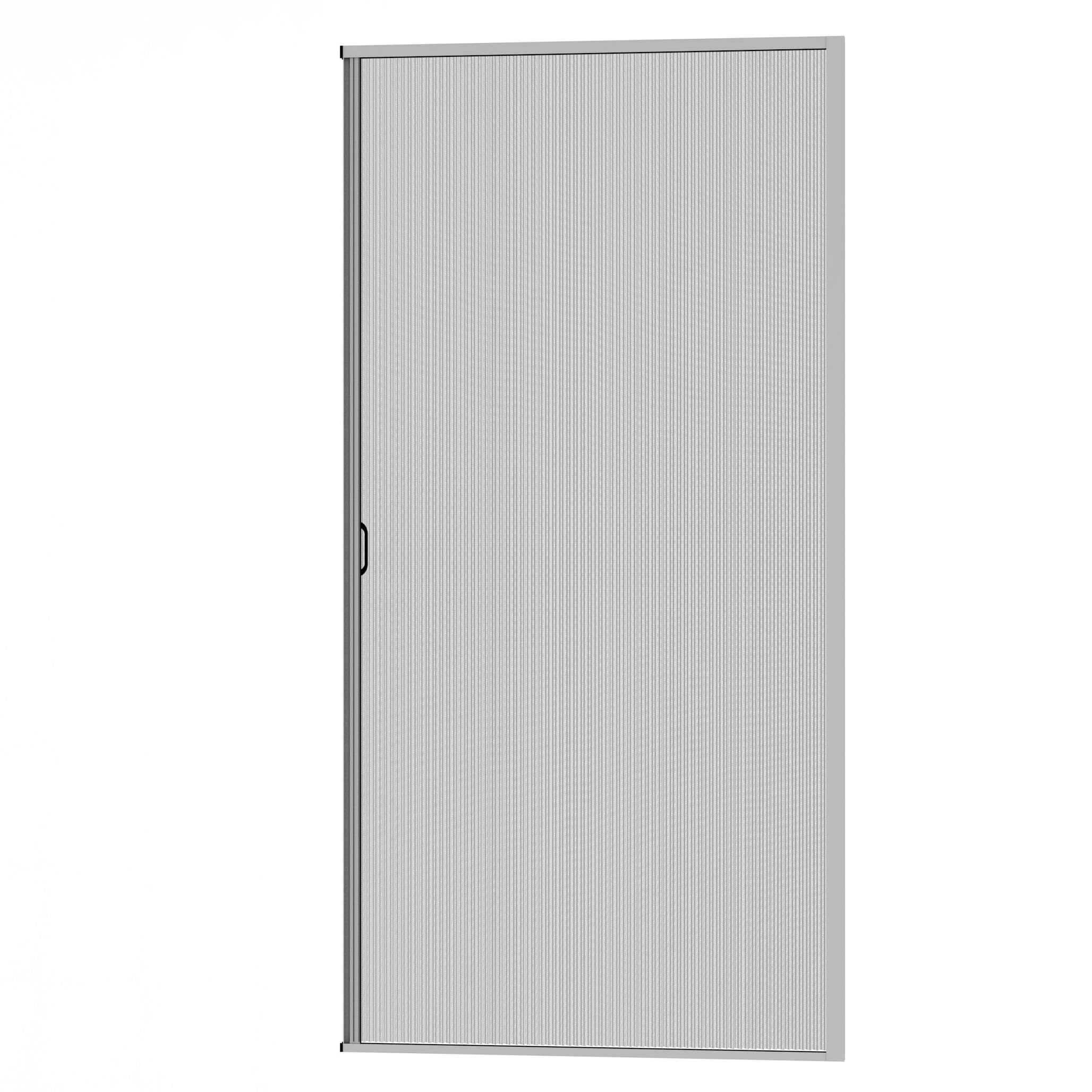 Premium Slim Fliegengitter Plissee für Tür - Alu Plisseetür Profi Insektenschutz - Rollo Alternative max. 125 x 220 cm (Weiß)