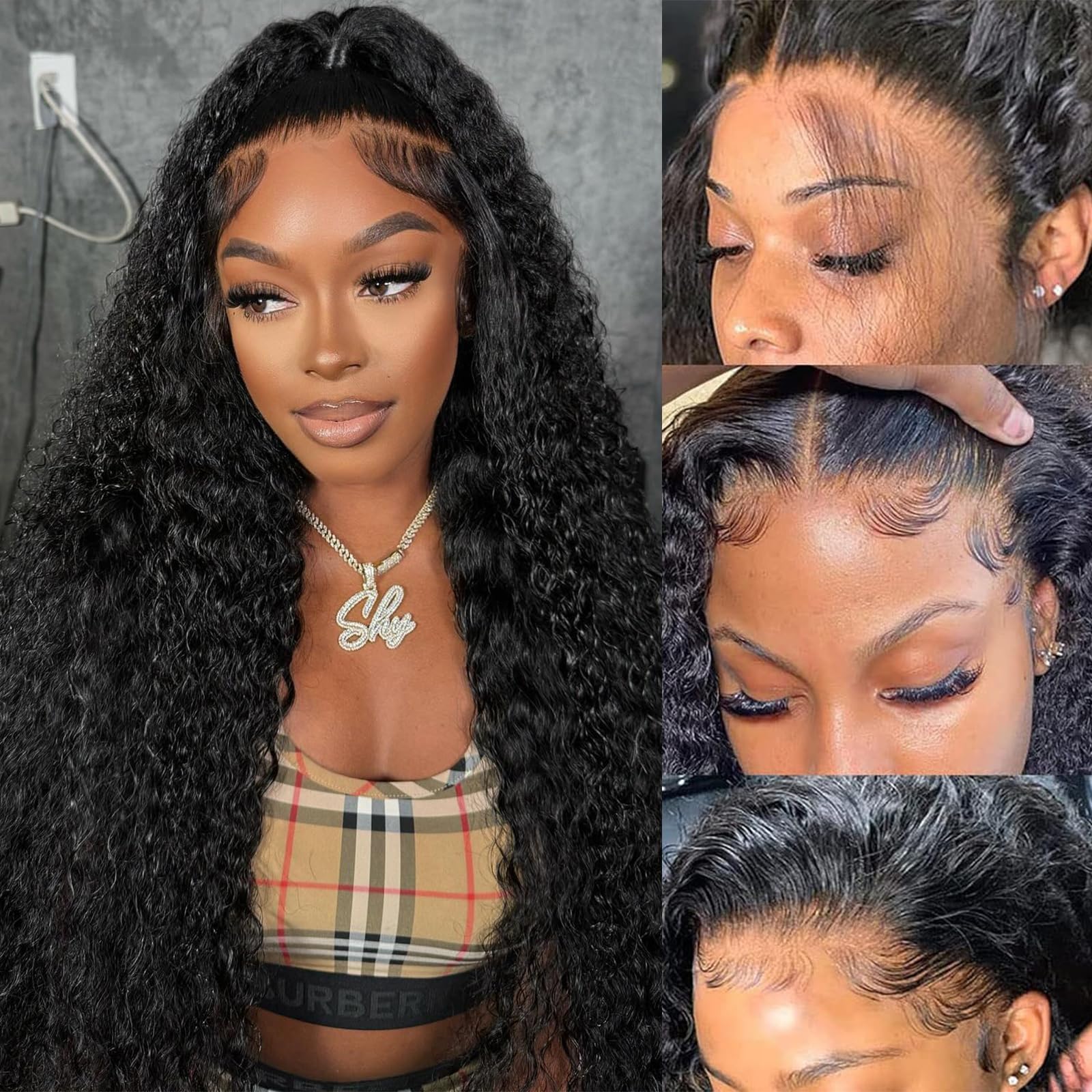 Amazon.com : Momaksa Deep Wave Lace Front Wigs Human Hair 200