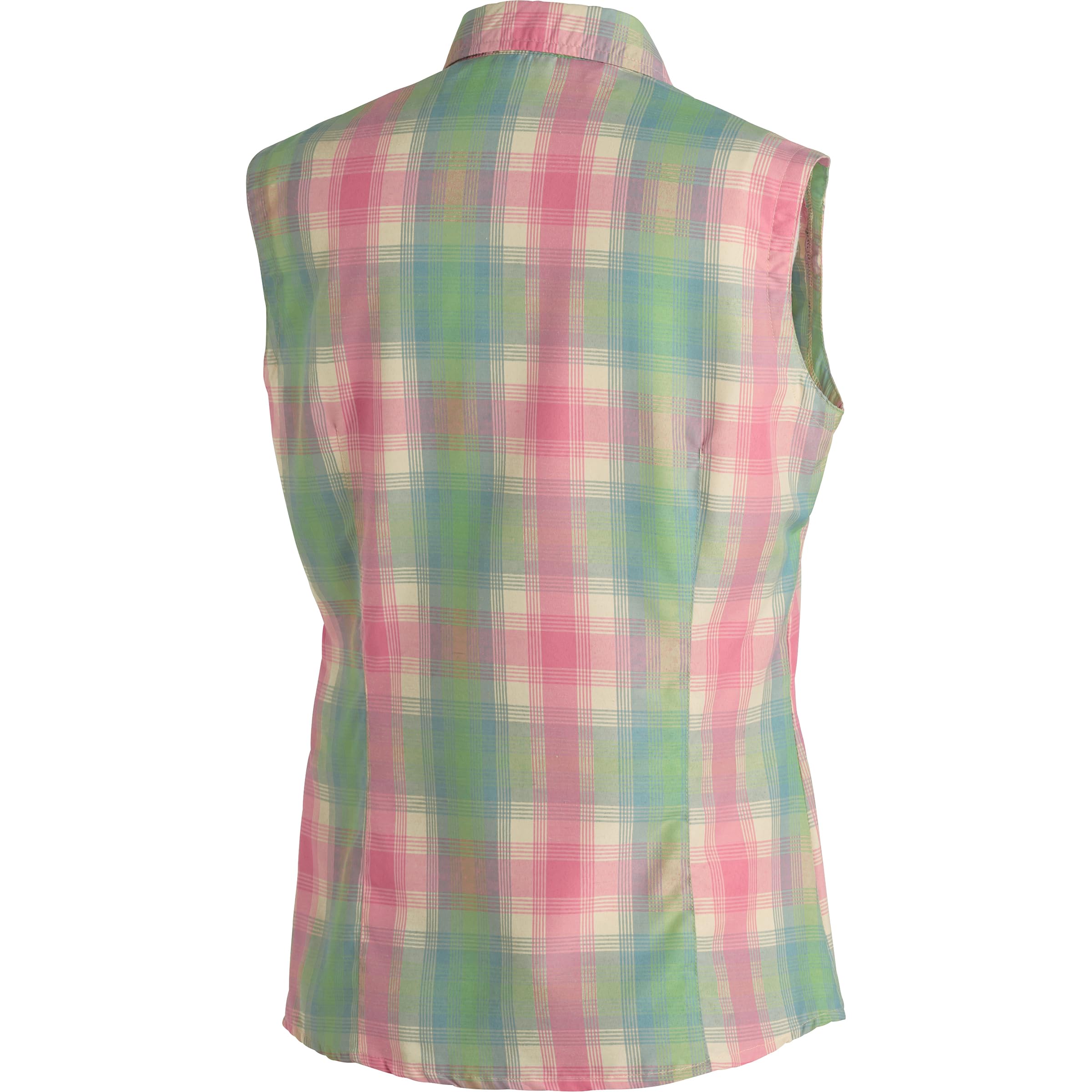 maier sports Donna Paloma Camicetta, Pink-Muslin-Green-Check, S