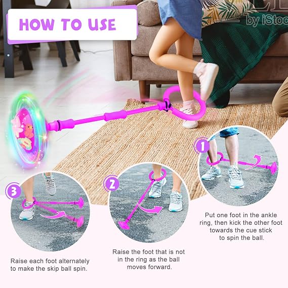 Ankle Skip Ball Toy for Kids Gifts for 3-8 Year Old Girls