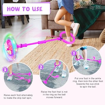 Ankle Skip Ball Toy for Kids Gifts for 3-8 Year Old Girls