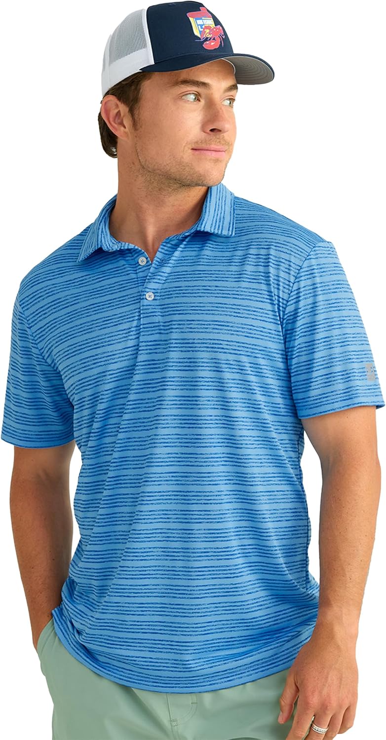 HUK Men's Pursuit Pattern, Performance Short Sleeve Polo Shirt