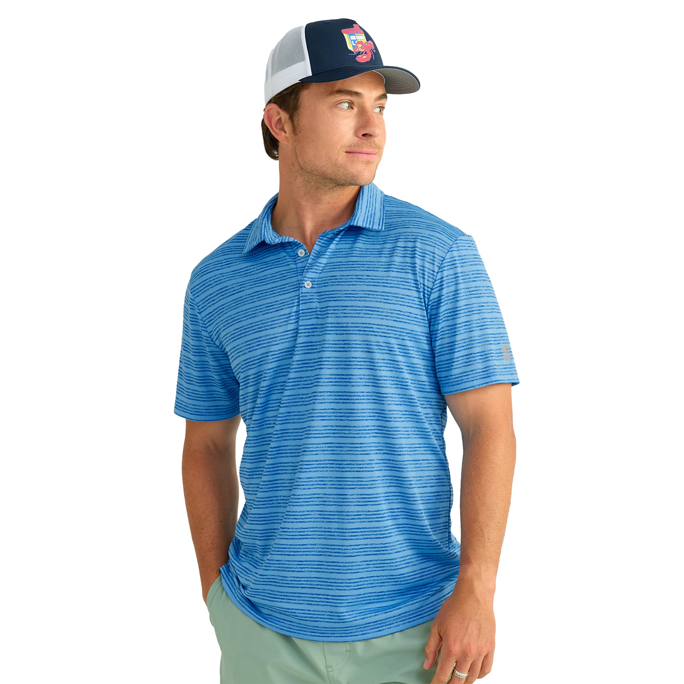 HUK Men's Pursuit Pattern, Performance Short Sleeve Polo Shirt