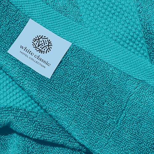 Miniatura 41 de Juego de toallas de mano White Classic de lujo, set de toallas para el baño, hotel, spa, cocina, de algodón egipcio circular, 40cm x 76cm, set de 6
