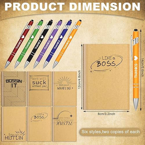 Miniatura 2 de 24 piezas de regalos de agradecimiento a los empleados, blocs de notas motivacionales a granel para empleados, bolígrafos de agradecimiento, mini