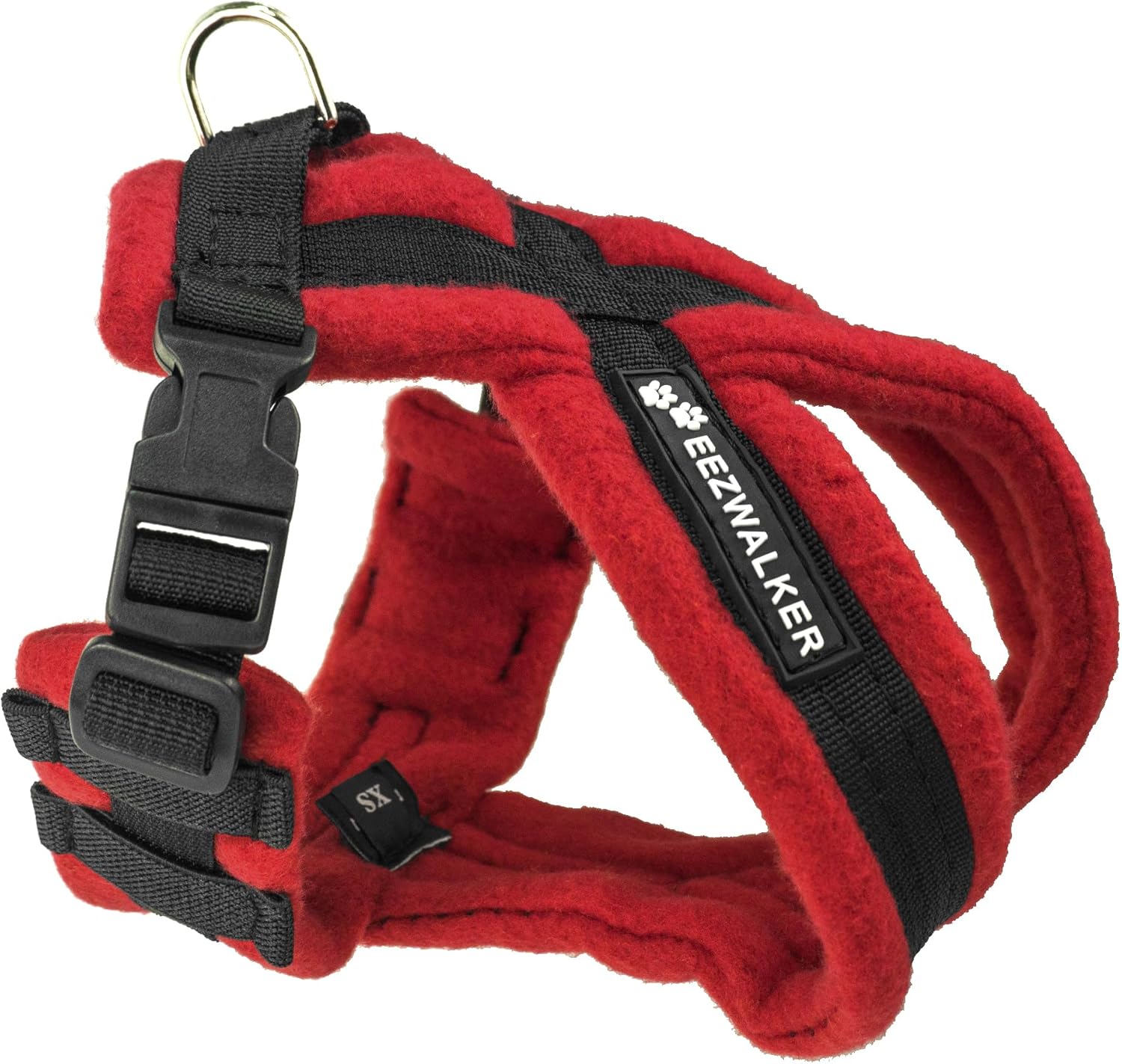 ActiveDogs No Pull Dog Harness - Fleece Lined Easy Walk Dog Harness for Open Neck Comfort - Breathable, Strong & Fully Adjustable Lightweight Dog Collar Vest - Medium, Red (Girth 22"-27")