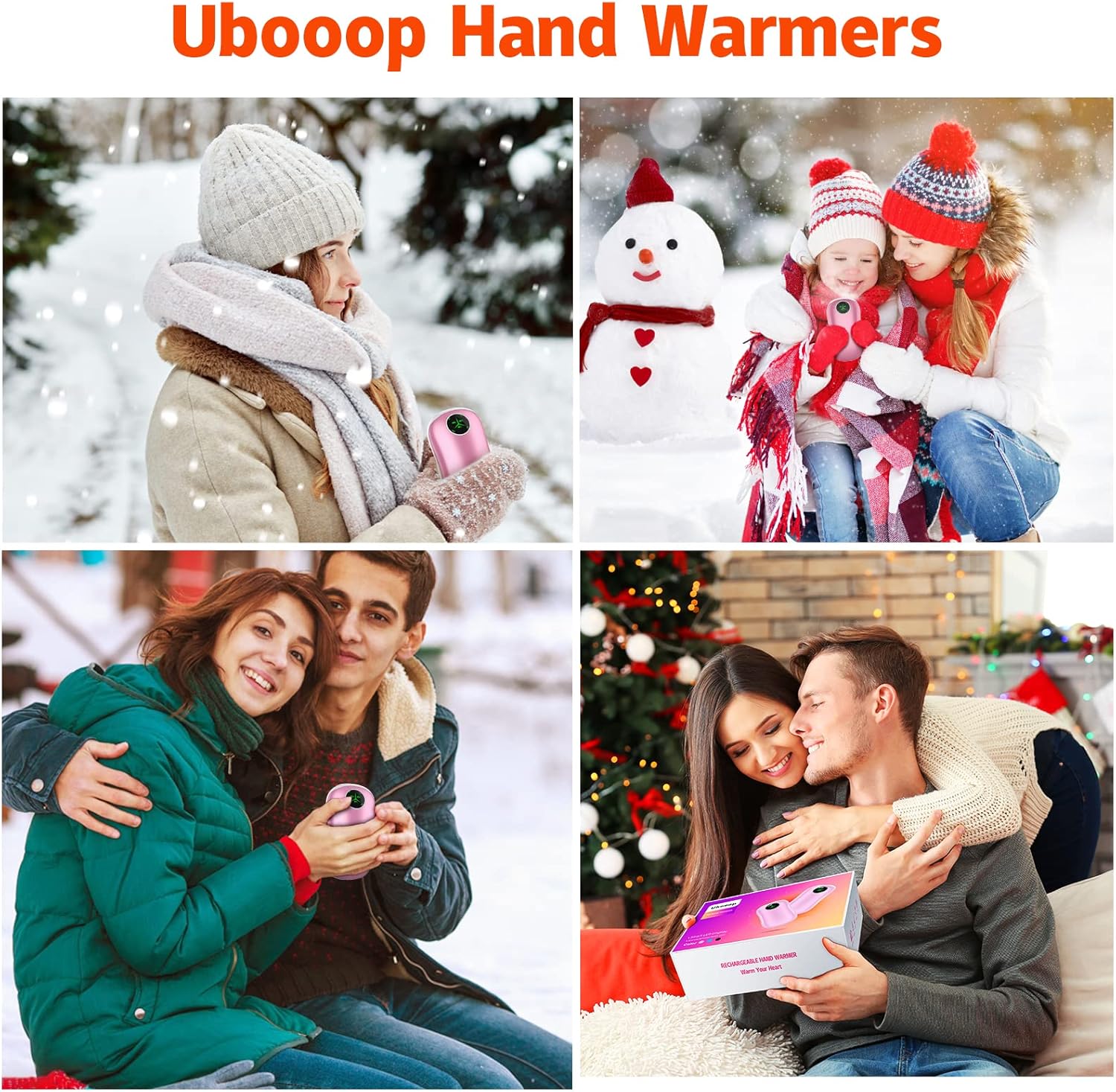 Ubooop Hand Warmer Rechargeable 2 Pack, 10000mAh Electric Hand Warmer Power Bank, Perfect for Outdoor Sports, Gifts for Women，Men（Rose Gold） : Everything Else