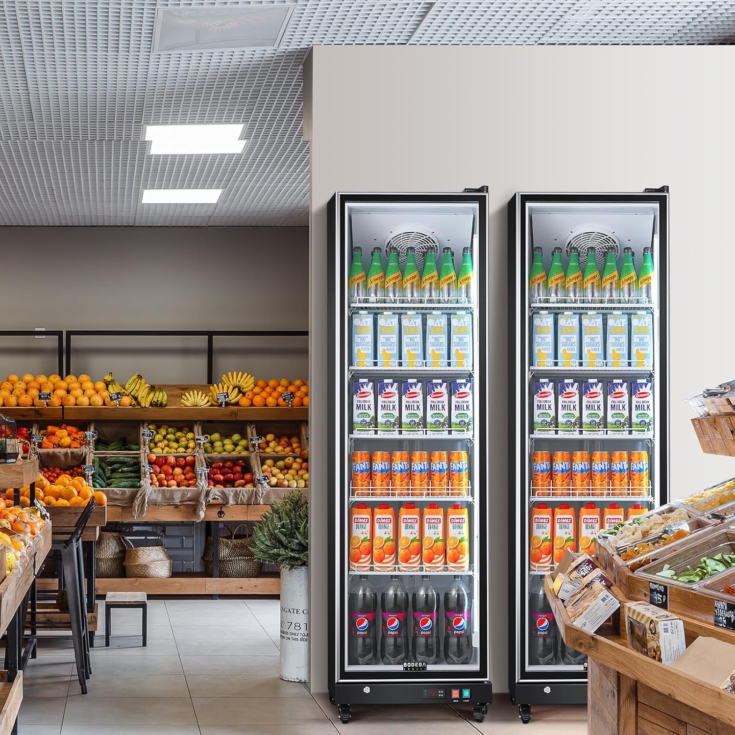 Bodegacooler Commercial Beverage Refrigerator With Glass Door,12.5 Cu.Ft Commercial Drink Refrigerator,Upright Large Display Merchandiser Beverage Bar Cooler With Soft LED Light,Adjustable Shelves on Fridge.com - View 4