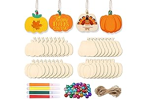 32 Pcs Unfinished Wood Pumpkins Cutouts for Painting