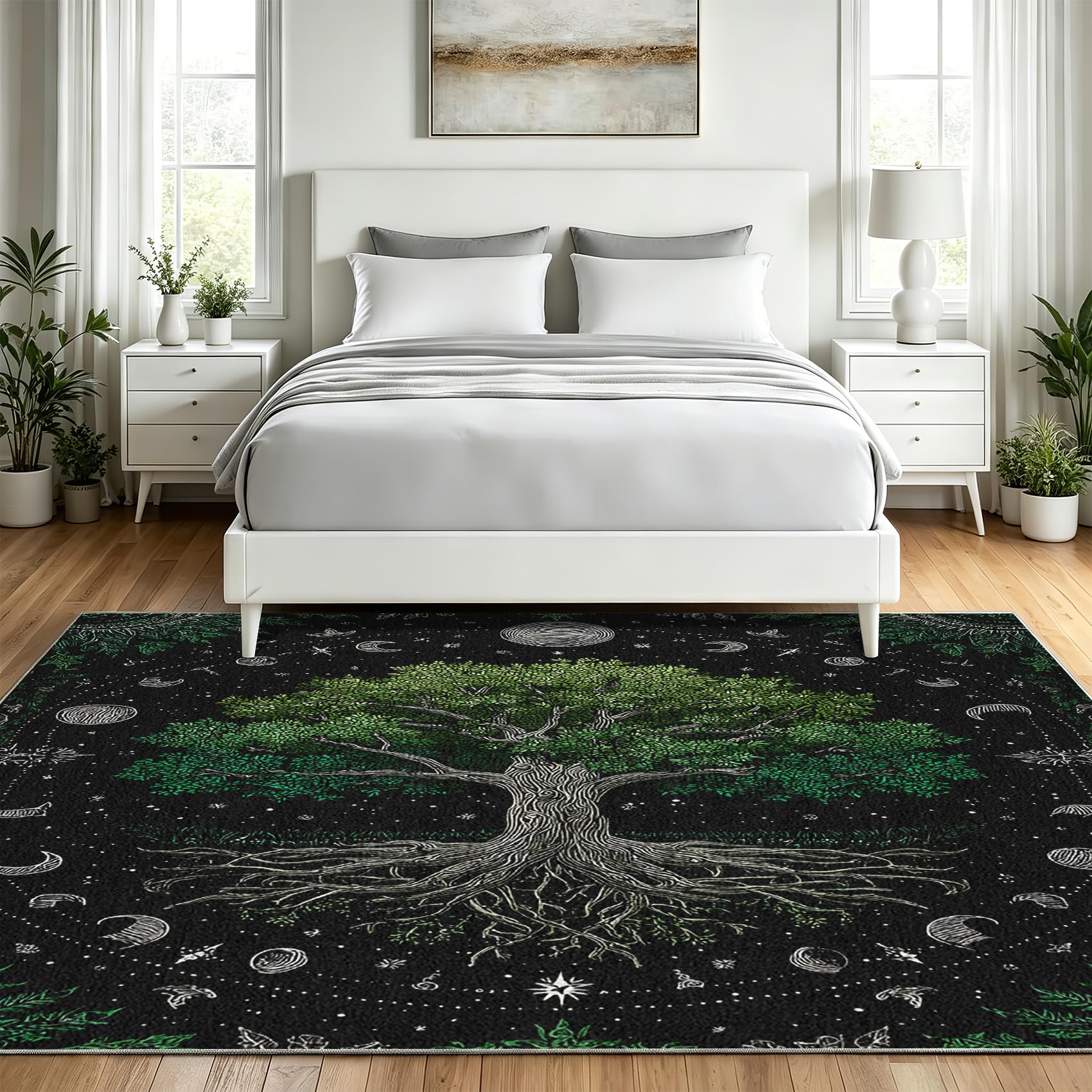 Générique Tapis Salon 120x160 Motif Arbre de Vie Tapis Chambre