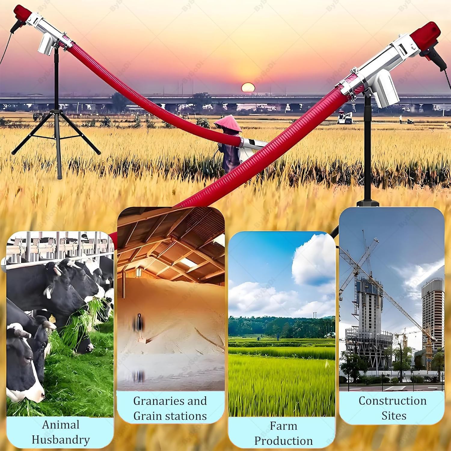 Pompa di aspirazione del grano, trasportatore del tubo flessibile per il trasporto efficiente del grano, coclea a vite a basso rumore per la casa