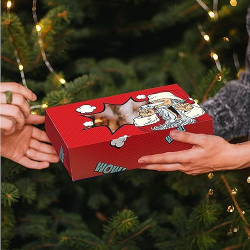 Miniatura 3 de easykart labels 12 cajas de regalo de galletas navideñas para panadería (8.75 x 5.75 x 2.75 pulgadas) en 3 diseños, patrones coloridos con ventana