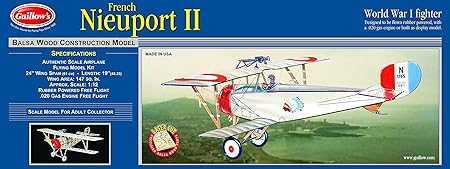 Guillows Nieuport II World War I Fighter Plane 3 Mode Flying Model toy