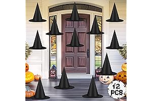 12 Pack Glowing Halloween Witch Hats