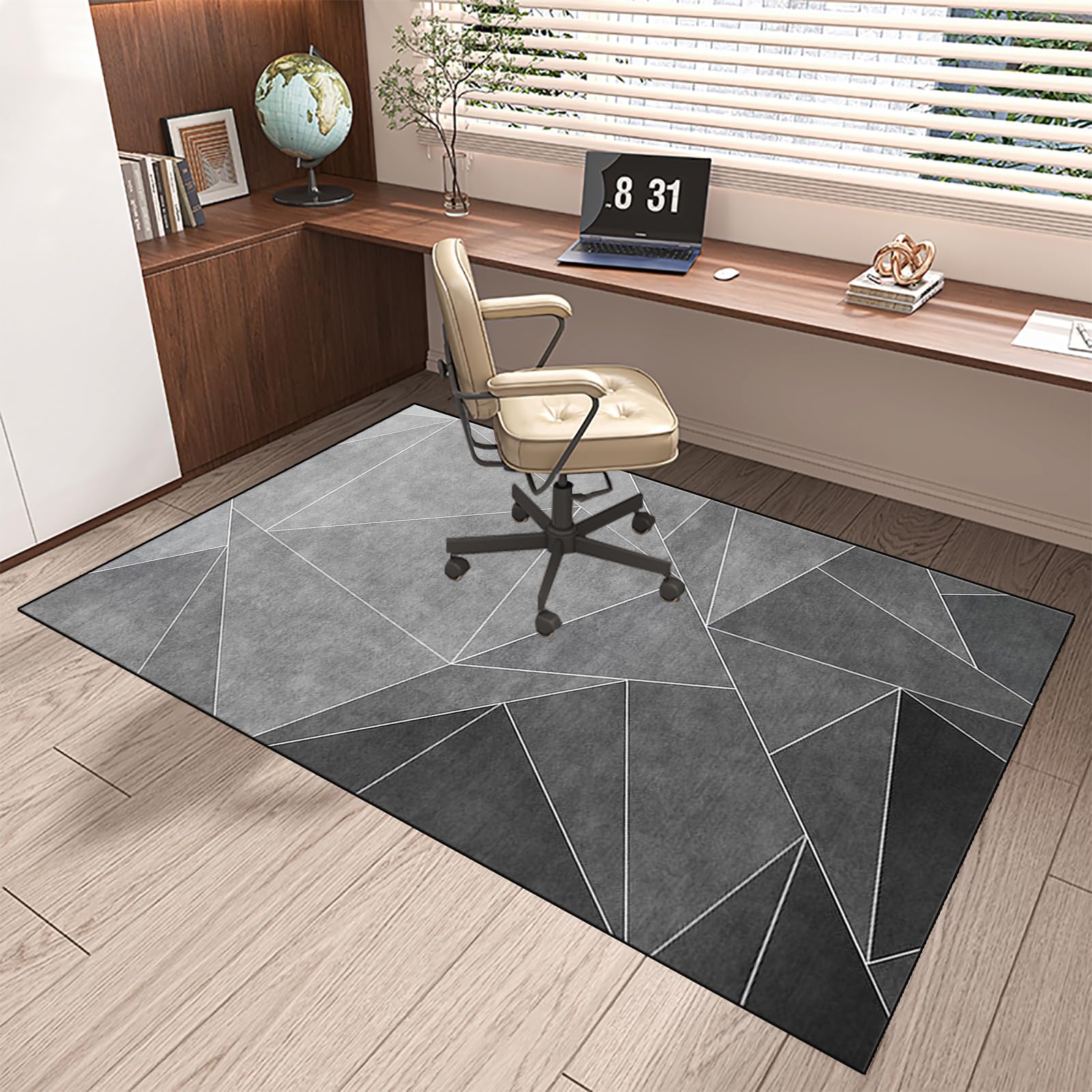 MXOUAJ Office Chair Mat for Carpet Floors Non-slip Gaming Chair Mat for Carpet & Wooden Floors Carpet Protector Chair Mat Easy to Clean Floor Protection Mat for Hard Floors 120 x 150 cm