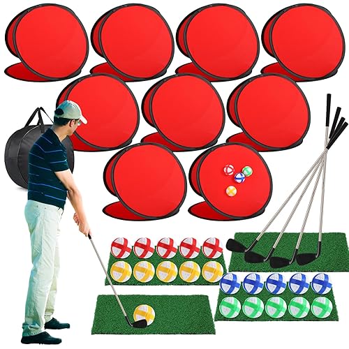Soulchen 4 Pack Backyard Golf Cornhole Game, with 9 Target,