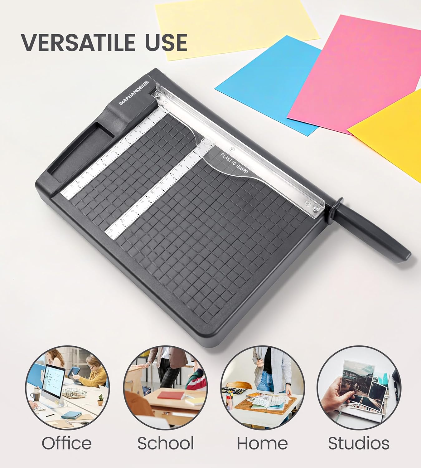 Paper Cutter,Paper Trimmer12" Cutting Length Heavy Duty Guillotine Paper Slicer with Safety Guard and Blade Lock,12 Sheets Capacity,Ideal for Offices,Homes,Printing Shops,Photo Studios