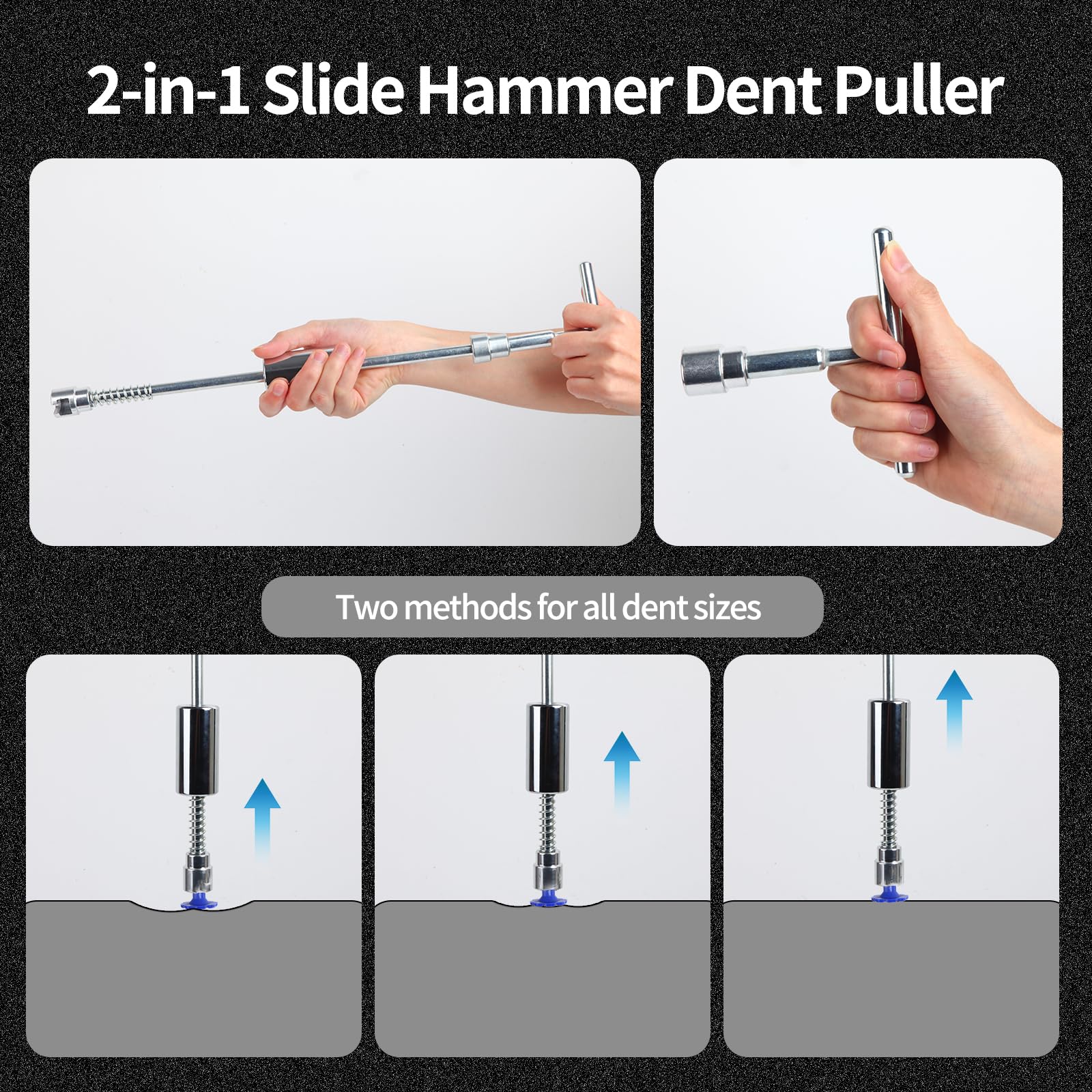 Dellen Reparaturset Auto, 78PCS Ausbeulwerkzeug, Beulenzieher Auto, Ausbeulwerkzeug Karosserie, PDR Werkzeugset mit Ausbeul-Gleithammer, Dellenlifter, Brückenabzieher, Heißklebepistole & Klebepads