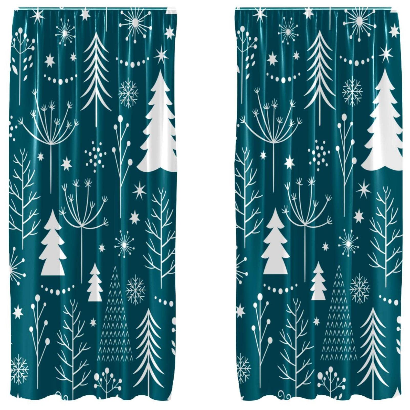 Cortinas opacas de Navidad de 55 x 84 pulgadas aíslan luz molesta y ruido