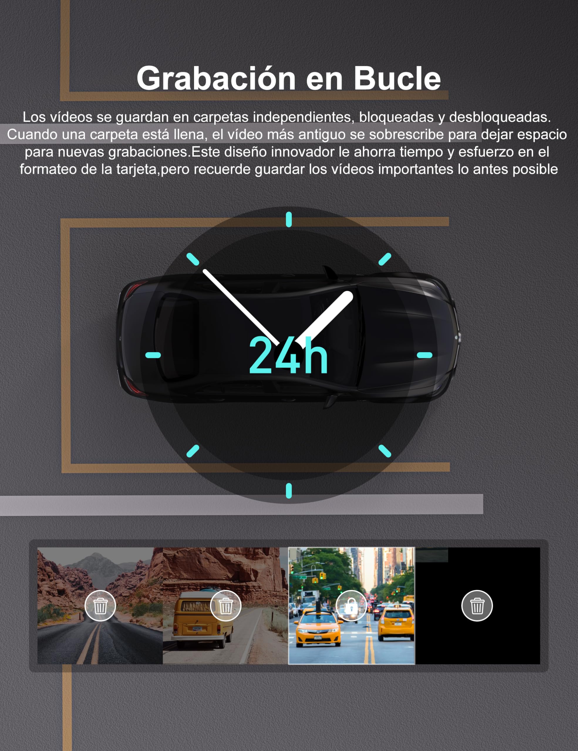 iZEEKER 2.5K Dashcam, Doble Dash CAM Coche con Tarjeta 32GB SD, 1440P Mini Camara Coche Grabadora, Cámara de Coche Delantera y Trasera, 170° Gran Angular, G-Sensor, Visión Nocturna, WDR