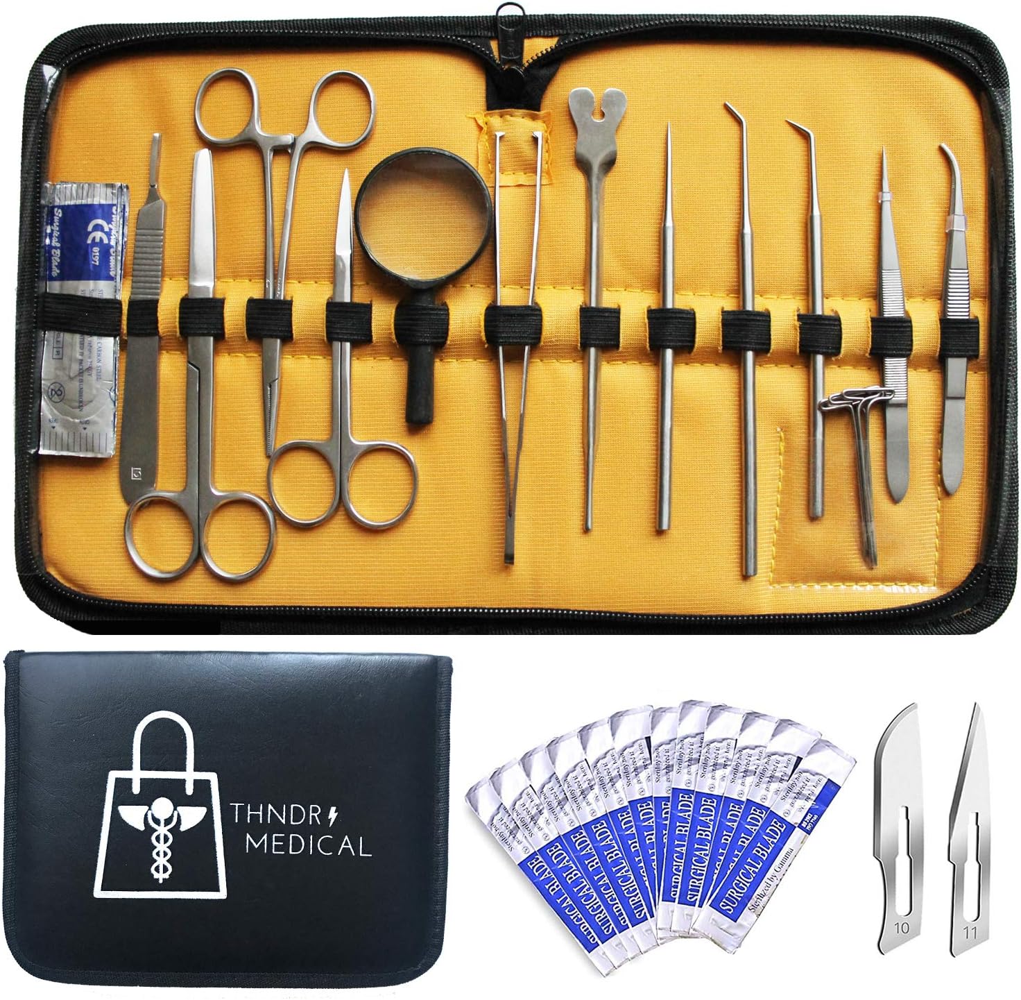 30 Pcs Dissection Kit Advanced Lab Set - Premium Quality Stainless Steel Tools for Dissecting Frogs - Best Biology - Anatomy - Botany - Students - Veterinarians and Teachers Set with Case