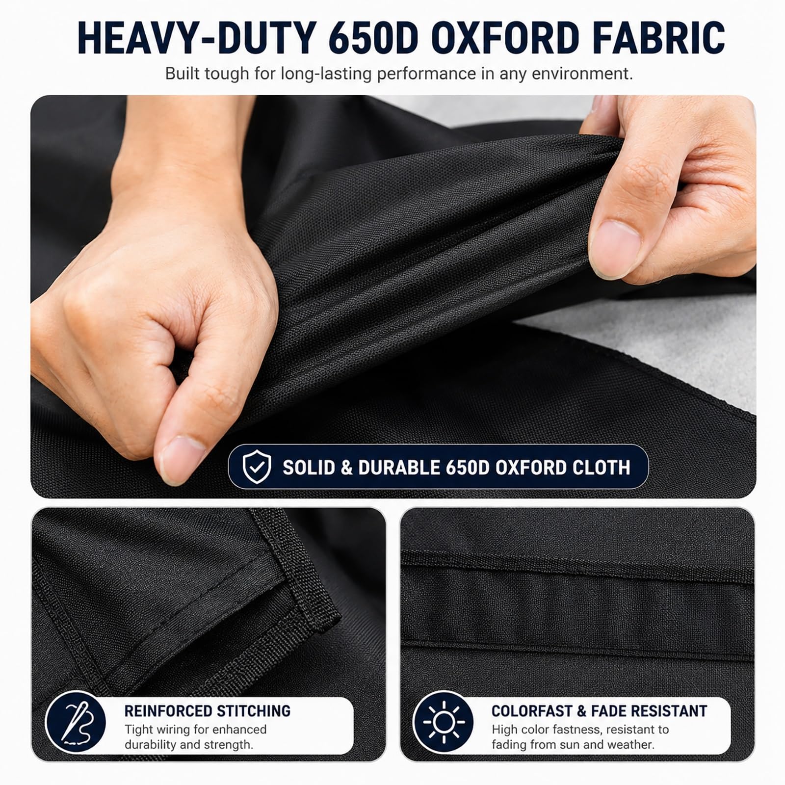 Tendalino Bimini a 3 Archi per Barca, Tessuto Oxford 650D Impermeabile con Protezione UPF50+, Copertura Barche con Struttura in Alluminio per Pesca, Pontone