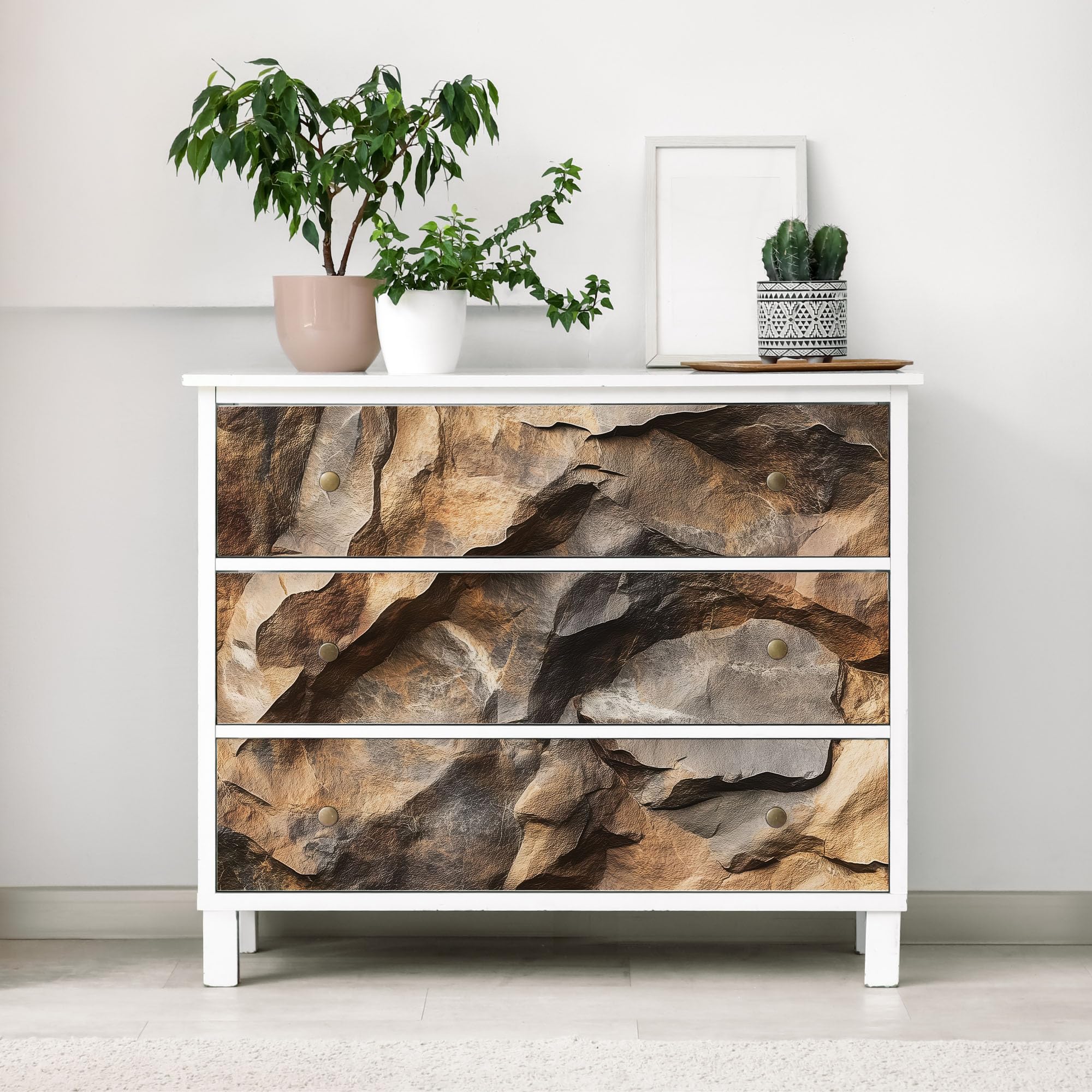 GP TONER Vliestapete Steinoptik Braun Grau 3D Felswand Realistisch Naturstein Tapete Wohnzimmer Schlafzimmer Flur Küche Modern Robust Abwaschbar UV-beständige Tapete 10m x 0,5m
