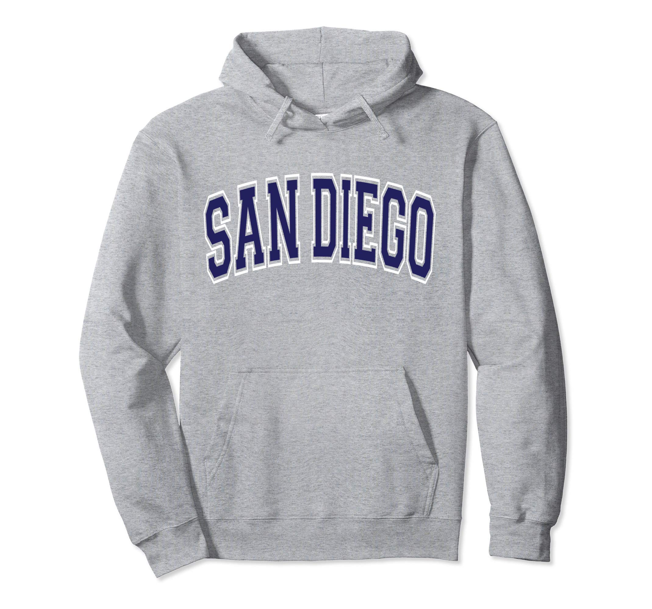 133 Apparel San Diego CASan Diego Arched Dark Blue Text Pullover HoodieOEKO-TEX STANDARD 100