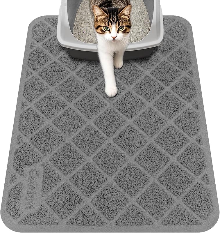 Tapete para Caixa de Areia de Gatos em PVC com Grade e Base Antiderrapante Conlun Charcoal, 1 unidade