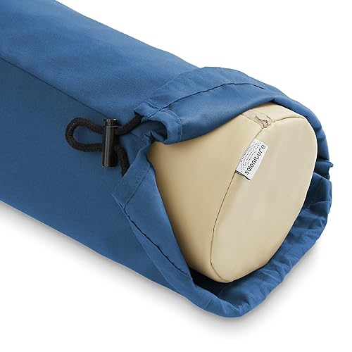 Miniatura 2 de Saloniture Funda de almohada cilíndrica de microfibra para cojines de mesa de masaje, 30 x 6 pulgadas con cierre de cordón, color azul marino