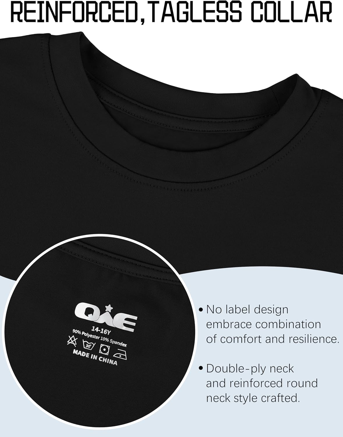 QWE 5 Pack Boys Shirts Youth Dry Fit Shirts Athletic Short Sleeve T Shirts Boys' Activewear Tops for Youth Teens 5-18 Years