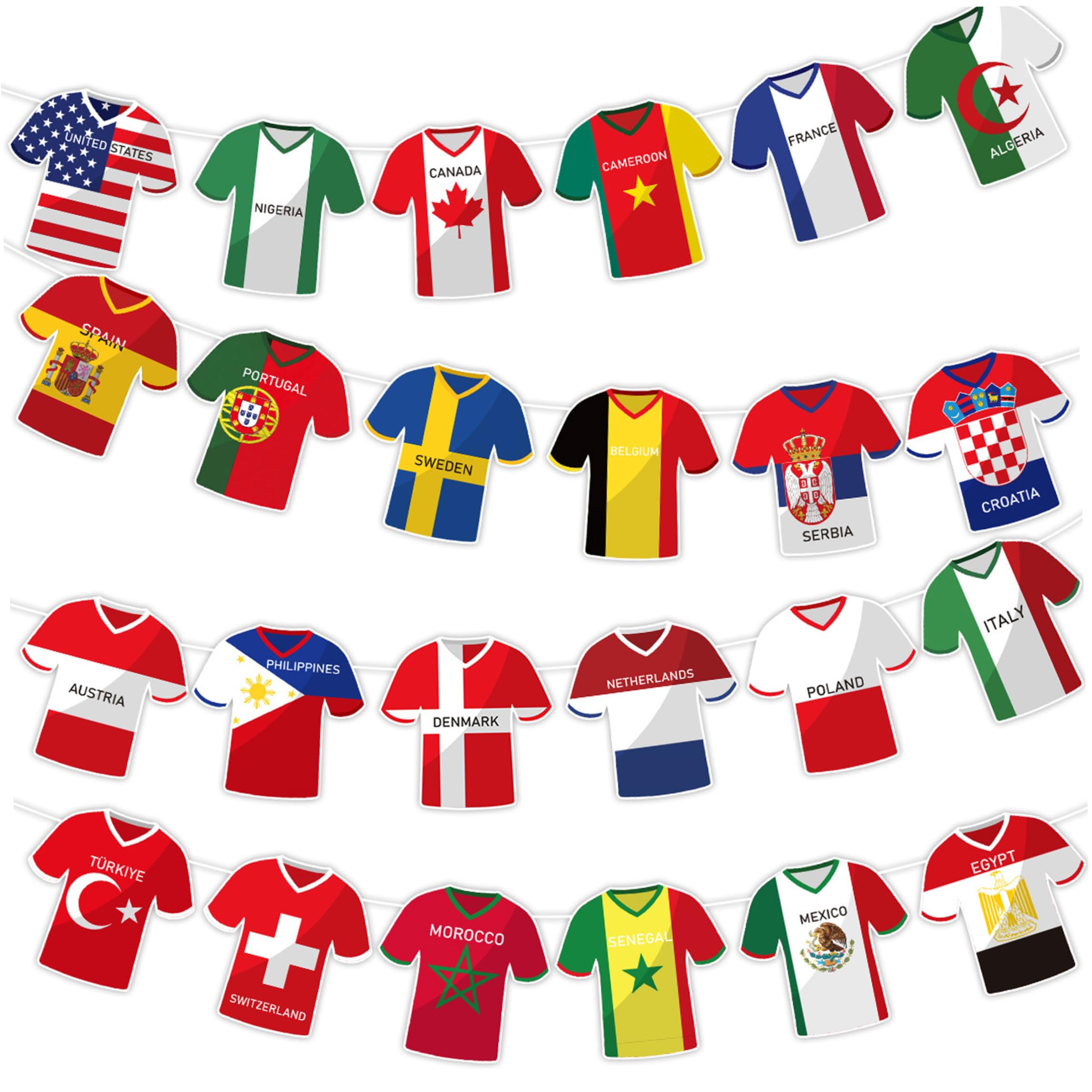Guirlande de bannières de drapeaux du monde de haute finition