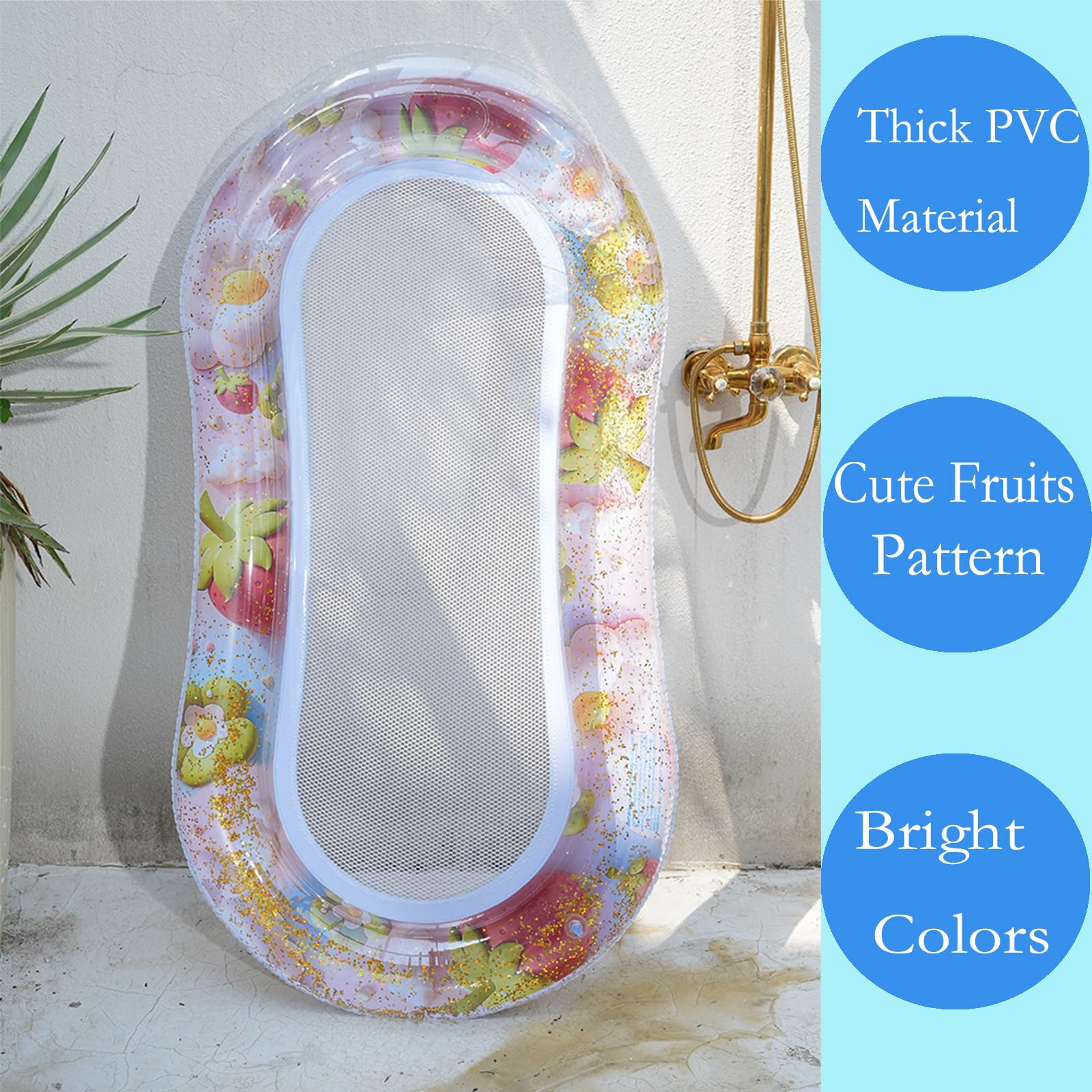 Flotadores de piscina, flotador inflable para piscina, tamaño adulto, 56 x 28 pulgadas, hamaca de agua, balsas flotantes para piscina, fiesta flotante para verano, playa al aire libre
