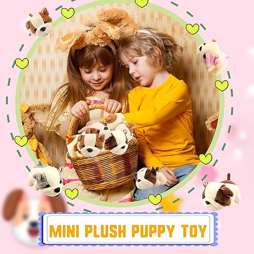 Miniatura 6 de 16 piezas de lindo juguete de peluche de 4 pulgadas, mini juguete de peluche para cachorros, animales de peluche, colgantes para fiestas de