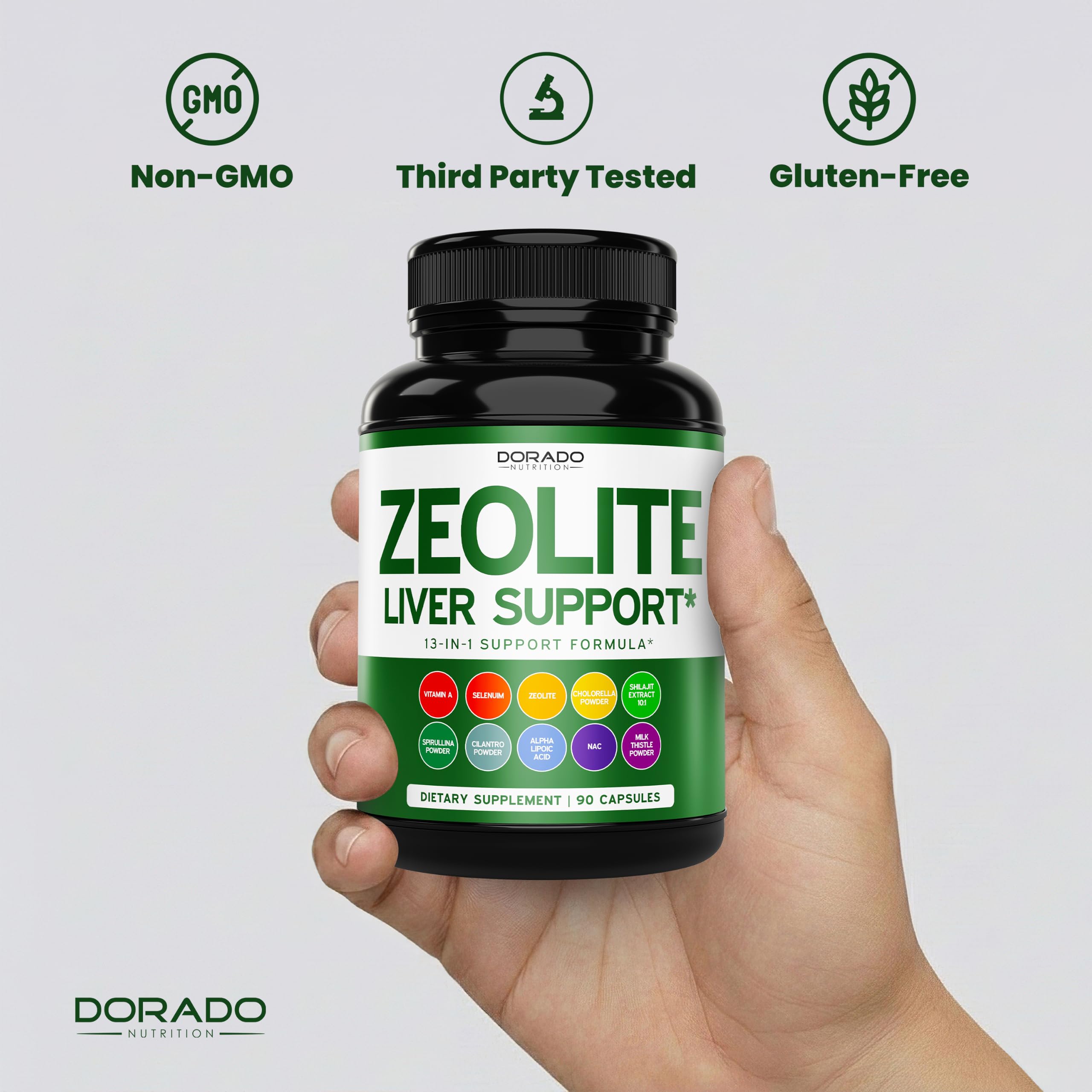 Zeolite Detox for Adults (12 in 1 Formula - Milk Thistle, Alpha Lipoic Acid, N-Acetyl-L-Cysteine, Spirulina Powder & More) Zeolite Cleanse Supplement - Immune Support for Adults - 90 Vegan Capsules — Amazon image 8